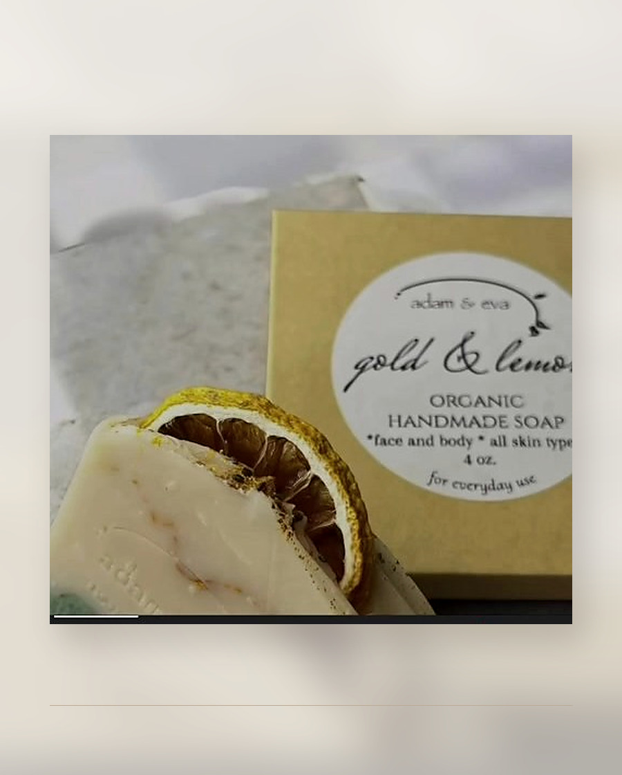 Gold and Lemon organic handmade soap