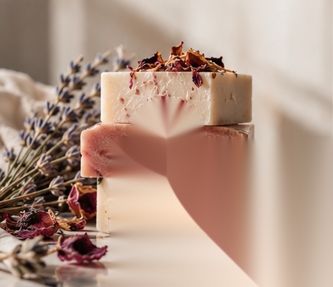 Artisan soap styled with botanicals